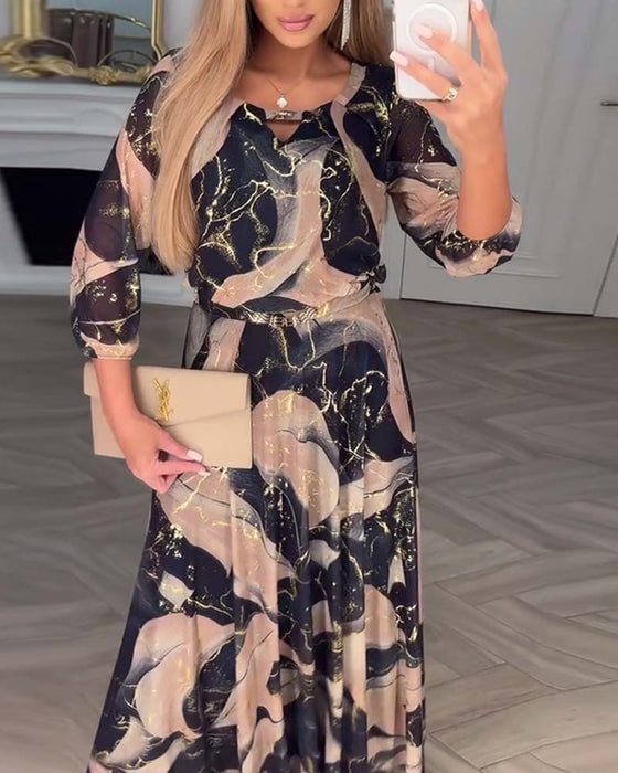 Naoomie Šaty z potištěného šifonu