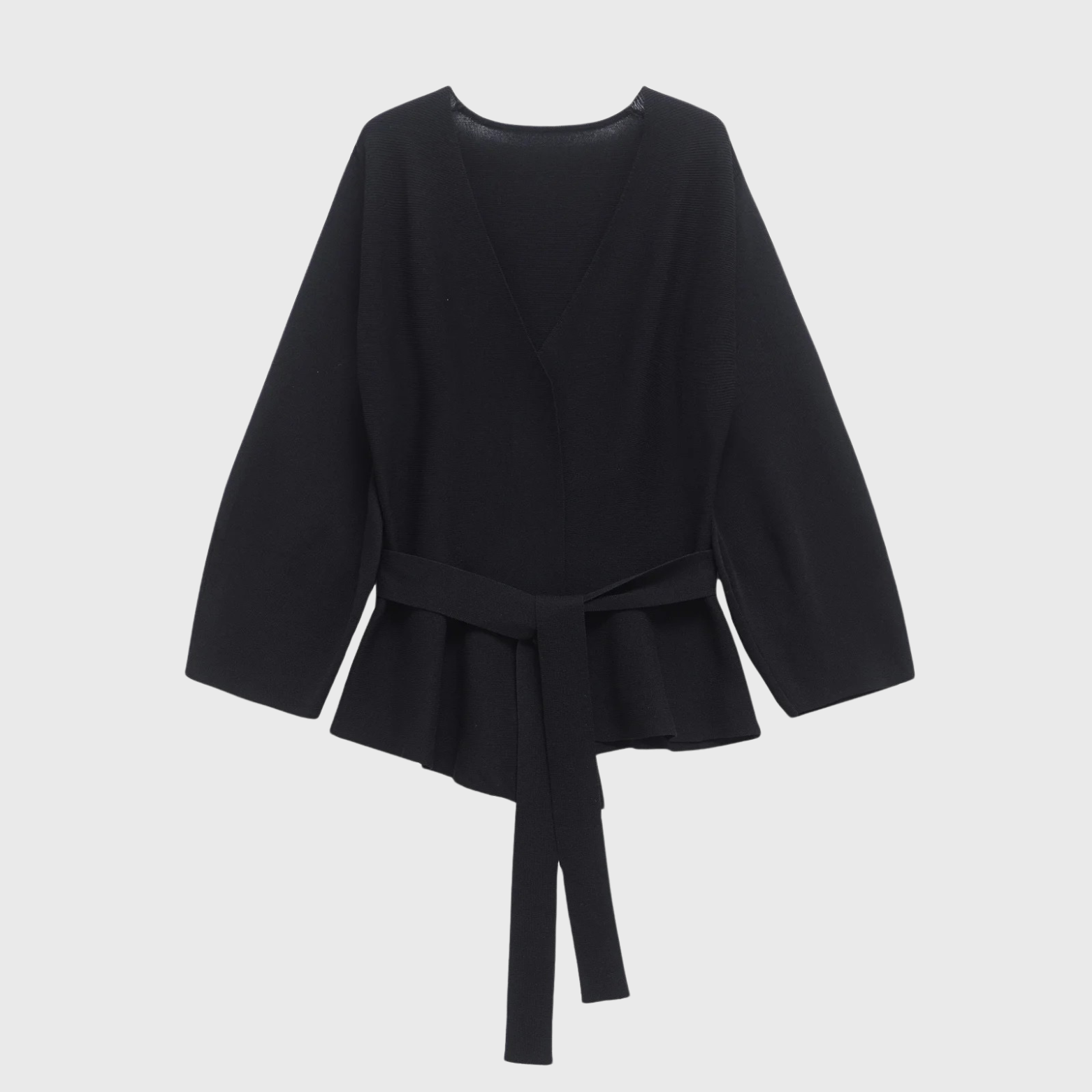 Dámská zavinovací halenka s vázáním v pase – elegantní tmavě modrý top s dlouhým rukávem