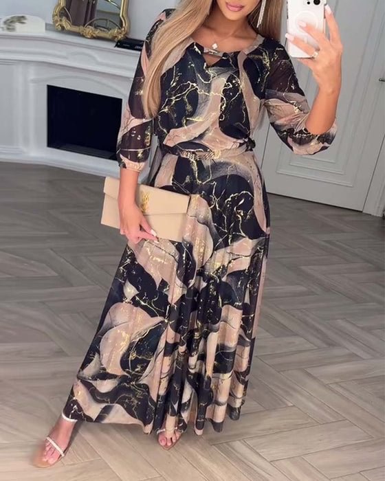 Naoomie | Printed Chiffon Dress