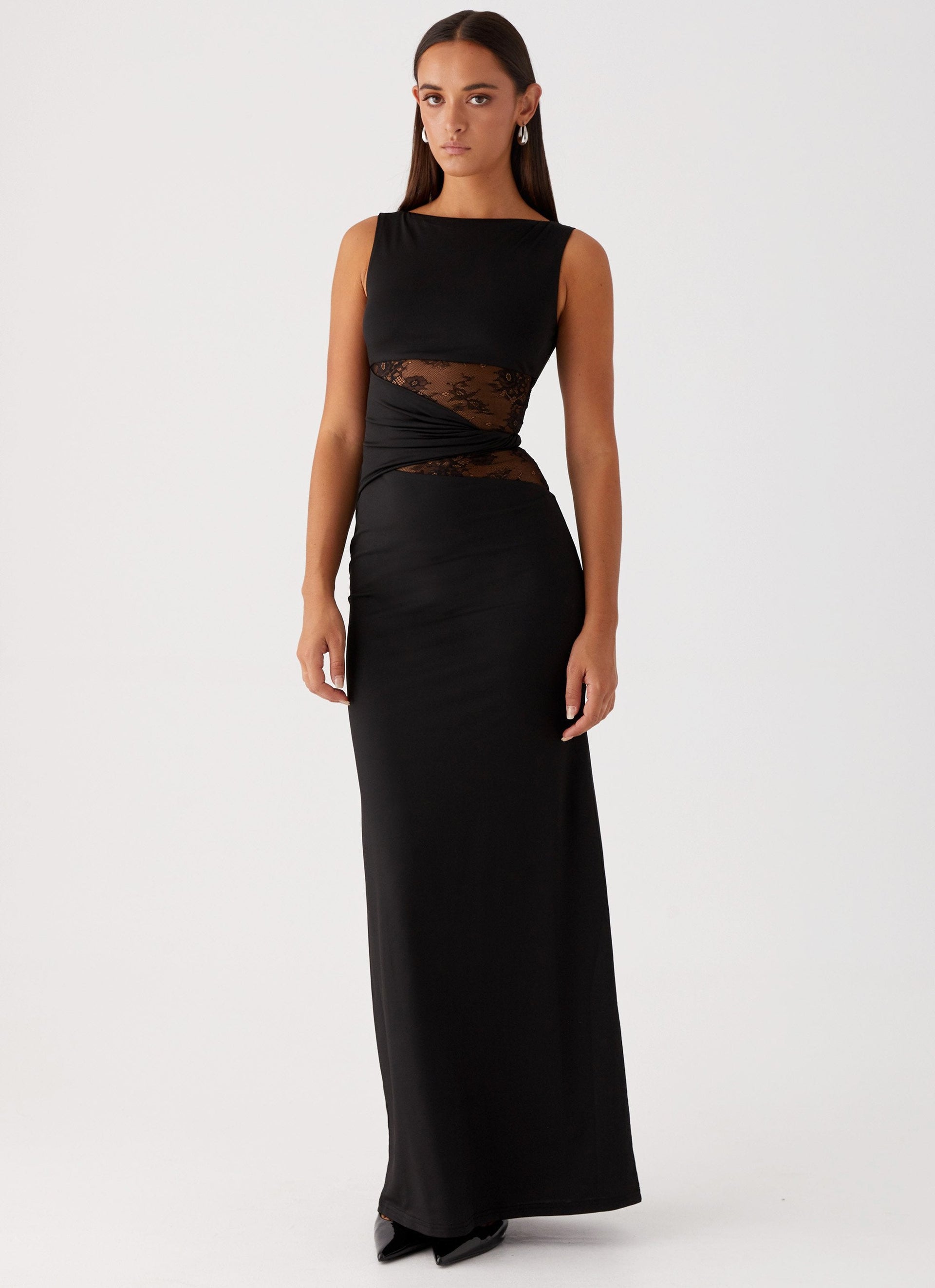 Leni | Figure-Hugging Maxi Dress with Subtle Cutouts and Lacing