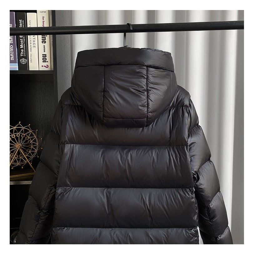 Dlouhá prošívaná zimní bunda | S kapucí a zipem 