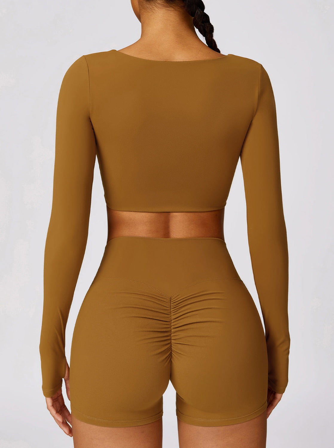 Athlina | Nahtloses Langarm-Crop-Top für Sport &amp; Freizeit 