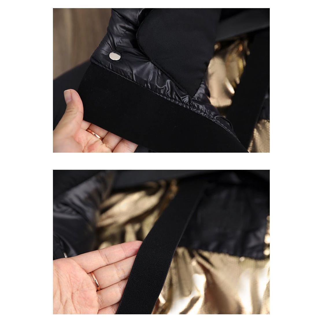 Dlouhá prošívaná zimní bunda | S kapucí a zipem 