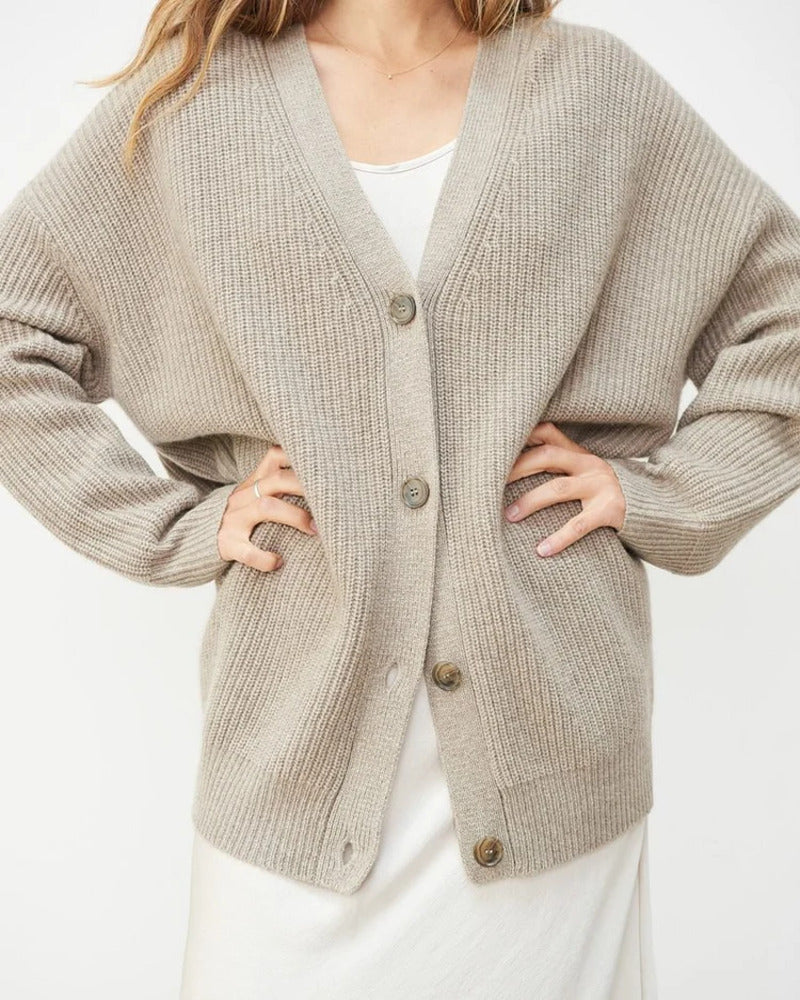 Lina™ | Fitted Ribbed Knit Cardigan