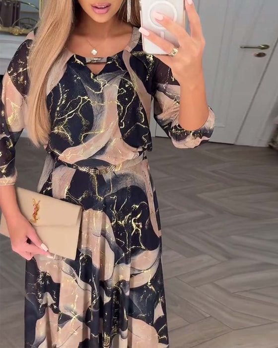 Naoomie Šaty z potištěného šifonu