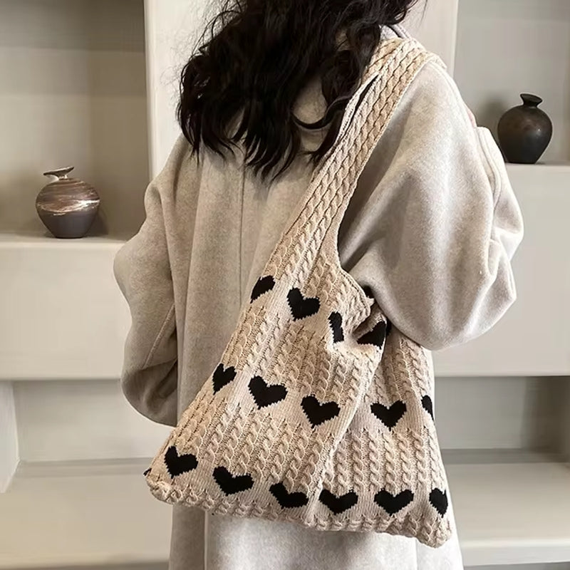 Pletená taška přes rameno pro ženy