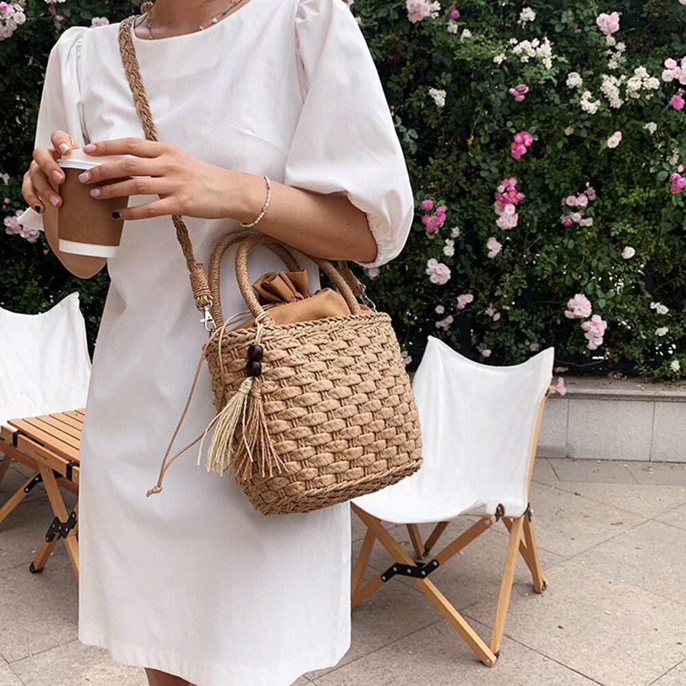 Tkaná kožená letní taška